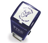 Personalised Smiley Tick School Teachers Reward Feedback Marking Stamper Stamp 25mm Primary Teaching Services (Blue)