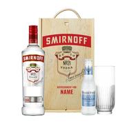 Personalised Smirnoff Vodka Gift Set Triple Distilled Gift Set with Rocks Glass & Fever Tree Lemonade - 70cl (37.5% ABV) - Birthday gifts for her, Womens Gift Sets, Alcohol Gift Set, Alcohol Gifts
