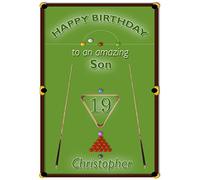 Personalised Snooker Theme Birthday Card - Stunning !