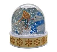 Personalised Snow Globe Christmas Nordic Design Glitter Photo Dome Shaker Ornament - Ideal Stocking Fillers, Xmas Personalised Gifts, Decorations or Arts and Crafts (Natural)