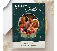 Personalised Snow Globe Photo Upload Greetings Card for Christmas