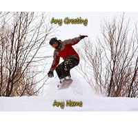 Personalised Snowboarding Greeting Card (Birthday, Mothers Day, Fathers Day, Christmas, Blank) - Custom Card for Him Her Male Female Family Kids