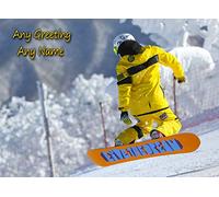 Personalised Snowboarding Greeting Card (Birthday, Mothers Day, Fathers Day, Christmas, Blank) - Custom Card for Him Her Male Female Family Kids