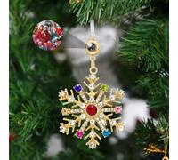 Personalised Snowflake Photo Ornament for Christmas Tree Custom Christmas Ornament with Picture Inside Hanging Snowflake Projection Pendant Home Decor for Xmas Party Memorial Gifts