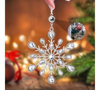 Personalised Snowflake Photo Ornament for Christmas Tree Custom Christmas Ornament with Picture Inside Hanging Snowflake Projection Pendant Home Decor for Xmas Party Memorial Gifts