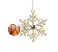 Personalised Snowflake Photo Ornament for Christmas Tree Custom Christmas Ornament with Picture Inside Hanging Snowflake Projection Pendant Home Decor for Xmas Party Memorial Gifts