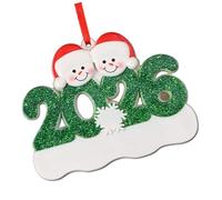 Personalised Snowman Couple Christmas Tree Decoration Decorative Hanging Resin Ornament for Family Holiday Homes