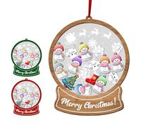 Personalised Snowman Family Christmas Ornaments Custom Xmas Ornamnet with Names Text Customized Wooden Hanging Christmas Tree Decoration Gifts for Family Members & Pet