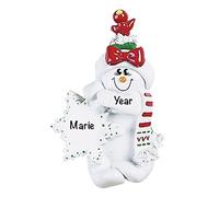 Personalised Snowman Ornament 2025 - Fast & Free 24h Customisation - Christmas Holiday Ornaments for Tree - Custom Gift Wrapped Snow Woman with Birdsnest Keepsake for the Festive Season