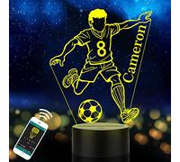 Personalised Soccer lamp for Kids, Custom Name Football Table Light for Boy, Children, Son or Grandson, LED Play Soccer Night Light Gifts for Birthday, Halloween, Christmas, New Year, Room Decor