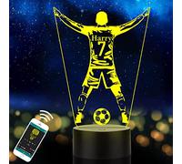 Personalised Soccer lamp for Kids, Custom Name Football Table Light for Boy, Children, Son or Grandson, LED Play Soccer Night Light Gifts for Birthday, Halloween, Christmas, New Year, Room Decor