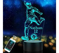 Personalised Soccer Light for Kids, Custom Name Football Table Lamp for Boy, Children, Son or Grandson, LED Play Soccer Night Light Gifts for Birthday, Halloween, Christmas, New Year, Room Decor