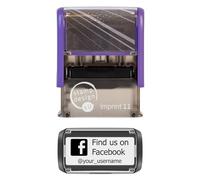 Personalised Social Media Custom Stamp Self Inking - Find us on Facebook in Black Ink