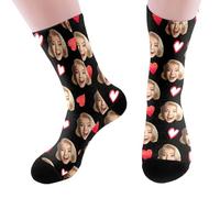 Personalised Socks for Men and Women with Face Photo Unisex Design Custom Calf Socks Valentine's Day, Christmas, Halloween Gifts for Couples DIY Sock