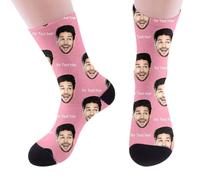 Personalised Socks for Men and Women with Face Photo Unisex Design Custom Calf Socks Valentine's Day, Christmas, Halloween Gifts for Couples DIY Sock
