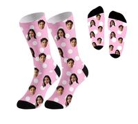 Personalised socks with photo Custom socks with photo Polka Dot Print Socks Home Gift Socks Personalised Printed Pet Socks Valentines Gifts Couples Custom Socks Funny gifts for women men