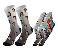 Personalised Socks With Photo Quick Dry & Breathable Anti-Slip Comfortable Custom Face Socks Picture Print Customised Unisex Crew Sock Cotton Casual Socks Unique Gift Idea For Men Women