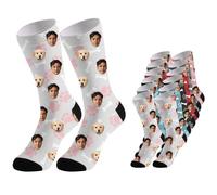 Personalised Socks With Photo Quick Dry & Breathable Anti-Slip Comfortable Custom Face Socks Picture Print Customised Unisex Crew Sock Cotton Casual Socks Unique Gift Idea For Men Women
