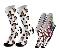 Personalised Socks With Photo Quick Dry & Breathable Anti-Slip Comfortable Custom Face Socks Picture Print Customised Unisex Crew Sock Cotton Casual Socks Unique Gift Idea For Men Women