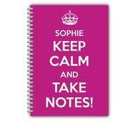 Personalised Soft-Backed Notebook A5 Keep Calm Pink NB 010
