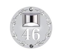 Personalised Solar House Number Plaques Door Signs,Custom Outdoor Door Modern LED Illuminated Home Address Numbers Street Name LED Signs for Home Office Hotel Road Plate Plaque,Style 2