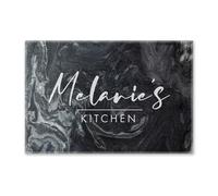 Personalised Solid Black Marble Chopping Board Custom Printed Cheese Board Serving Board Any Name's Kitchen