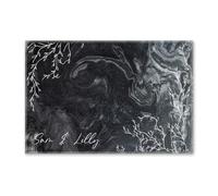 Personalised Solid Black Marble Chopping Board Custom Printed Cheese Board Serving Board with Wild Branches
