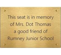 Personalised Solid Brass Plaque Memorial Bench Sign Plate Deep 4" X 2" Engraved - Enter Your Own Custom Text