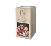 Personalised Solid Wooden Photo Memorial Tea Light Holder | Custom Memorial Keepsake Candle Holder with Name & Dates | Family Bereavement Gift Remembrance Loss Sympathy | W5.5cm x D5.5cm x H10cm