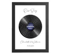 Personalised Song Lyrics Gift Designed As Vinyl Record Any Words for Anniversary Birthday Christmas Wedding Engagement