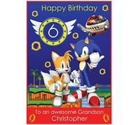Personalised Sonic The Hedgehog Birthday Card - Gorgeous !