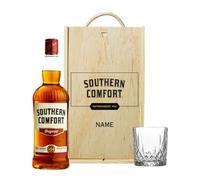 Personalised Southern Comfort Whiskey Gift Set with Glass - 70cl (35% ABV) | Custom Wooden Presentation Box | Premium American Whiskey Liqueur Gift for Him or Her by Beerhunter