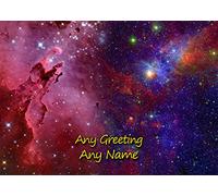 Personalised Space Cosmos Greeting Card (Birthday, Mothers Day, Fathers Day, Christmas, Blank) - Custom Card for Him Her Male Female Family Kids
