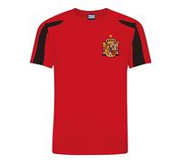 Personalised Spain Football Shirt Classic Eire Style in Fire Red Colour with Short Sleeves for Men and Women | Best Gift for Unisex Adults (L)