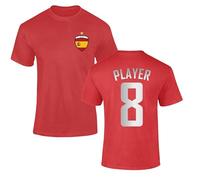 Personalised Spain Football T Shirt Custom Name Number Men Women Kids | Spanish jersey supporter tee, Espana fanwear, match day outfit, tournament clothing, national flag gift for adults