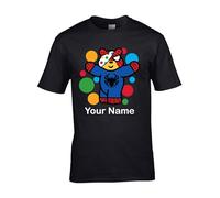 Personalised Spider Pudsey Name T-Shirt, Superhero Shirt, Spotty Day Tshirt, Children Need TOP, Together We Can School Event Top (Black, 9 Years)