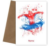 Personalised Spiderman Birthday Card for Son, Brother, Boy, Uncle, Dad, Teacher. Give for Birthday, Fathers Day, Christening, New Baby or Thank You - Watercolour Style