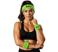 Personalised Sport Haedband Wristbands Set With Premium Terry Fabric, Custom 80S Sweat Bands With Embroidered Text/Logo, Personalised Gifts For Fitness & Sport Enthusiasts (G)