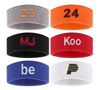 Personalised Sports Headband with Custom Embroidery Text 1PC Elastic Adjustable Breathable Sweatband for Running Football Basketball Tennis (Headbands)