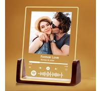 Personalised Spotify Glass Plaque Night Light Custom Song Album Cover Music Plaque Picture Frame for Boyfriend Girlfriend Christmas Valentines Day (Half-Spotify)