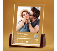 Personalised Spotify Glass Plaque Night Light Custom Song Album Cover Music Plaque Picture Frame for Boyfriend Girlfriend Christmas Valentines Day