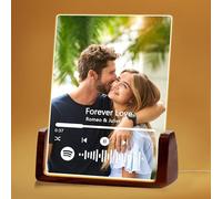 Personalised Spotify Glass Plaque Night Light Custom Song Album Cover Music Plaque Picture Frame for Boyfriend Girlfriend Christmas Valentines Day