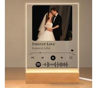 Personalised Spotify Glass Plaque with Night Light, Custom Song Album Cover Music Picture Frame, Unique Gift for Boyfriend, Girlfriend, Christmas or Valentine’s Day