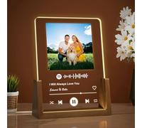 Personalised Spotify Music Night Light - ‘I Will Always Love You’ LED Music Plaque with Photo, Anniversary or Valentine’s Gift