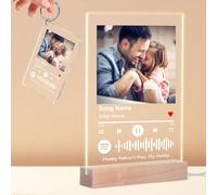 Personalised Spotify Plaque Acrylic Night Light, Custom Song Frame LED Music Plaque Picture Album Cover, Personalised Gifts for Men Dad Birthday Father's Day
