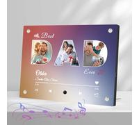 Personalised Spotify Plaque Custom Music Picture Frame Music Plaque That Plays Songs - Personalised Photo Gifts for Dad - Anniversary Birthday from Daughter Son (Style 6)