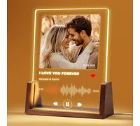 Personalised Spotify Plaque with Photo LED Light Acrylic Music Plaque Picture Frame Personalised Gifts for Him/Her, Boyfriend/Girlfriend, Parents - Birthday, Christmas, Valentines