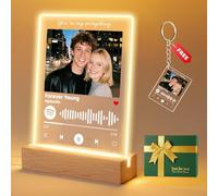 Personalised Spotify Plaque with Photo & LED Light Up Base - Custom Music Song Acrylic Gift, Scan Spotify Code, Birthday Christmas Valentines Present for Boyfriend Girlfriend Parents, Romantic Home De