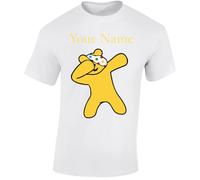 Personalised Spotty 2025 Mens T-Shirt Dabbing Spotty Dancing Dab Unisex Gift Boys Custom Girls Yellow T Shirt Kids Tshirt Printed Design White - Youth Large (Age 9-11)