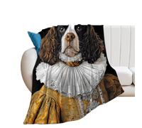 Personalised Springer Spaniel Dog Cute Throw Blanket Super Soft Blankets for Fall And Winter Couch Sofa Bedroom 40"*50" (100 * 130cm)